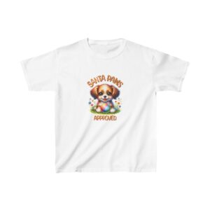 Santa Paws Approved Kids Heavy Cotton Tee - Fun Animal Graphic Tee for Young Dog Lovers